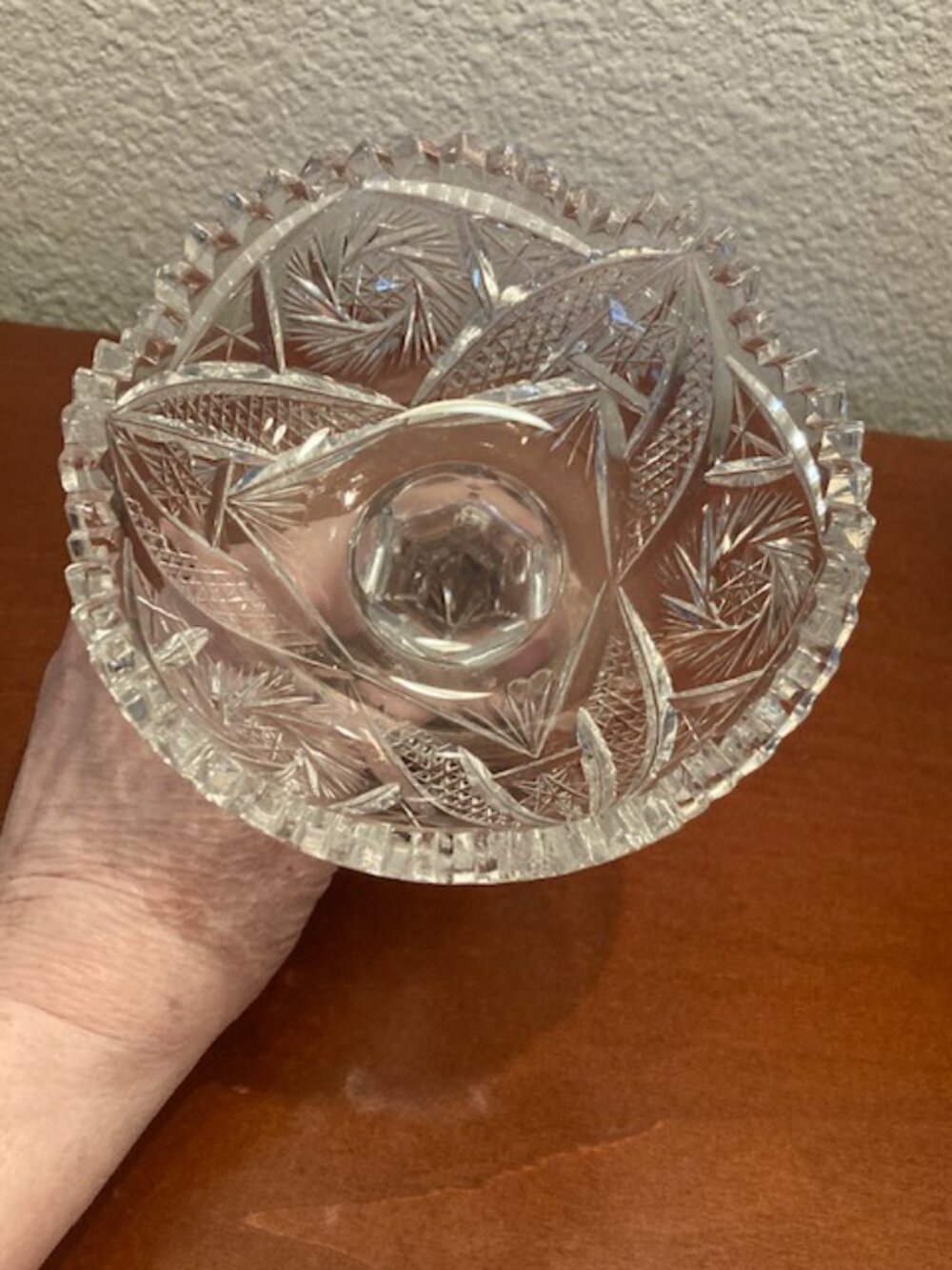 Vintage Cut Crystal Compote / Candy Dish